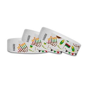 3/4" wide x 10" long - 3/4" Kwanzaa Elements Multi-Color Wristbands Blank 0/0
