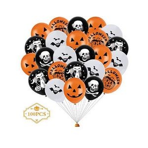 100Pcs Halloween Party Balloons 12 Inch