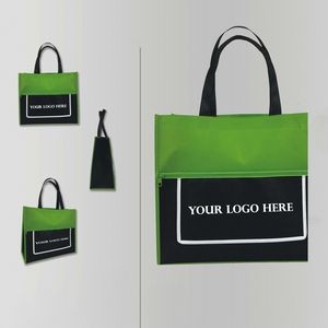 Select Zippered Non Woven Tote Bag-Budget with Pocket