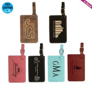 Laser Engraved Vegan Leather Luggage Tags