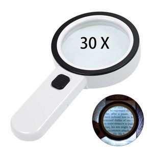 Handheld Large Lighted 30X Magnifier