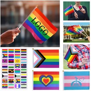 Rainbow Progress Pride Handheld Flag