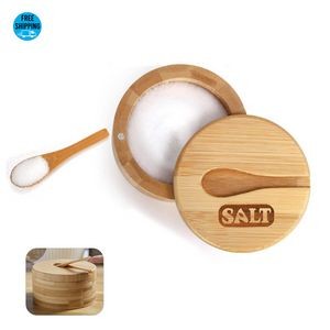 Bamboo Salt Box with Spoon