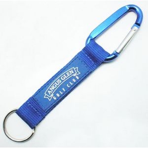 Carabiner Clip Lanyard Keychain w/Woven Patch and Long Strap