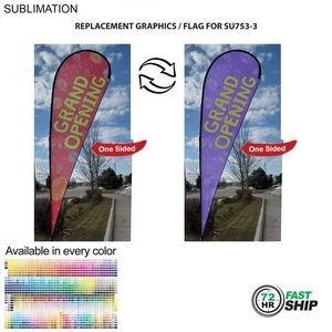 72Hr Fast Ship - Replacement Flag for 16' X-Large Tear Drop Flag Kit, Full Color Graphics One Side