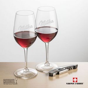Swiss Force® Opener & 2 RIEDEL Oenologue Wine - Silver