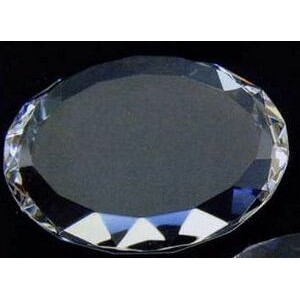 Optic Crystal Round Gem-Cut Paperweight