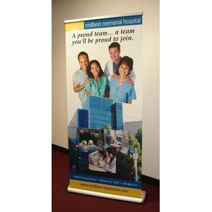 Retractable Banner Stand with 33" x 78" Banner