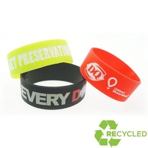 Broad Recycled Silicone Wrist Band w/Debossed Logo