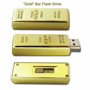 Gold Bar Flash Drive - 4 GB Memory