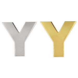 Letter "Y" Lapel Pin - Gold or Silver