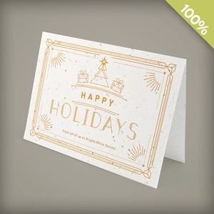 A6 100% Plantable Personalized Art Deco Holiday Card