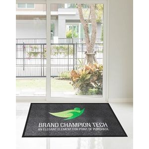 Brand Champion Personalized Logo Rug and Welcome Floor Mat - 2' X 4'