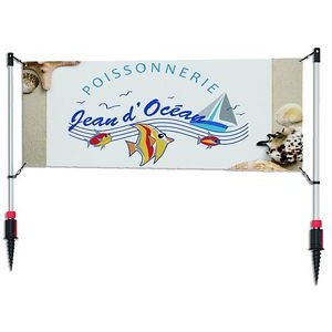 Outdoor Advertising Banner System with Ground Stakes - 10'