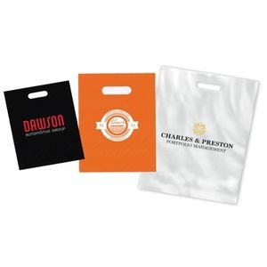 Large Die Cut Handle White or Clear Plastic Bags (2 Color Imprint)