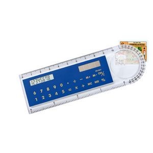 4" Plastic Ruler w/Solar Calculator