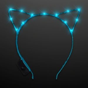 Aqua LED Starlight Kitty Cat Ears Headband