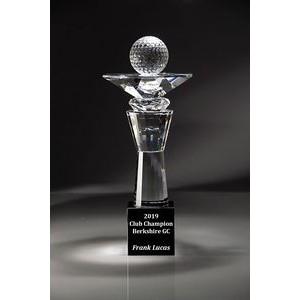 Crystal Jetson Golf Award on Black Crystal Base, 5-1/4"x 13"H