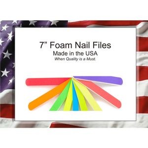MADE IN THE USA - 7" Foam Cushion Emery Boards all colors