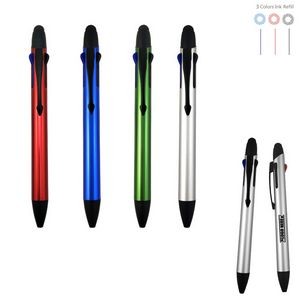 3 Color Ink Metal Pen With Stylus