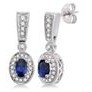 Jilco Inc. White Gold Diamond & Blue Sapphire Dangle Earrings