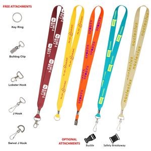 3/4" Full Color Dye-Sublimated Lanyard w/ Lobster Claw & Metal Crimp