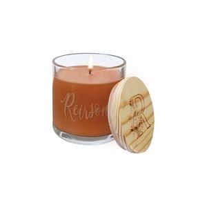 14oz Pumpkin Spice Candle in Glass Holder w/ Wood Lid