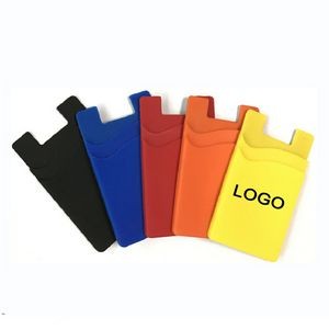 Silicone Phone Wallet with Adhesive on back