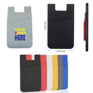 Full Color Double Pocket Silicone Phone Card Holder