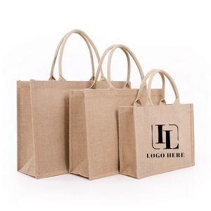 Jute Grocery Tote Bag with/Rope Handles