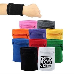 Multi Colored Zipper Sweatband Wristband