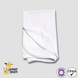 Baby Fleece Receiving Blankets - White - 100% Polyester - Laughing Giraffe®