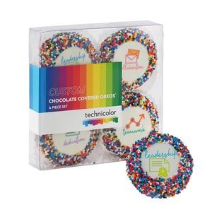 Belgian Chocolate Oreo Appreciation Set - 4 Piece Rainbow Nonpareil Sprinkles