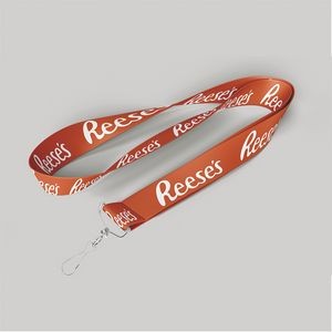 5/8" Texas Orange custom lanyard printed with company logo with Jay Hook attachment 0.625"