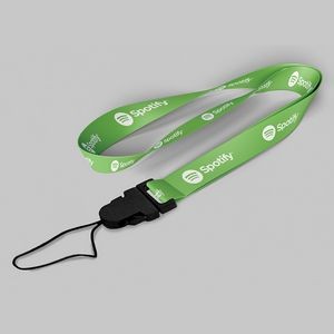 5/8" Forest Green custom lanyard printed with company logo with Cellphone Hook attachment 0.625"
