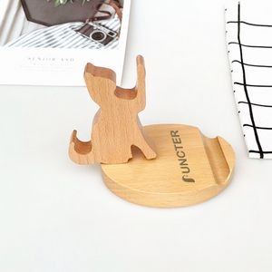 Cute Cat Wooden Mobile Stand Phone Holder