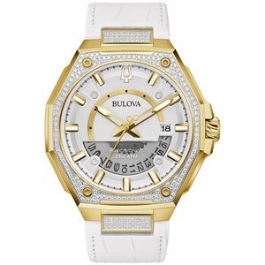 Bulova® Men's Precisionist X White Watch w/White Leather Strap