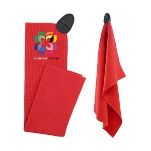 Microfiber Waffle Golf Towel with Magnetic Clip