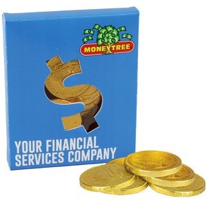 Dollar Sign Window Box with Gold Chocolate Coins