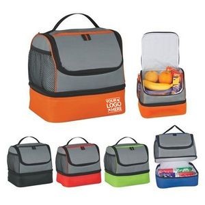 Two-Tone Cooler Lunch Bag with Mesh Side Pockets