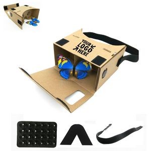 Custom Cardboard 3D VR Glasses and Head Strap