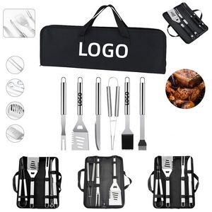 Handbag Soft Touch BBQ Set Stainless Steel Fittings