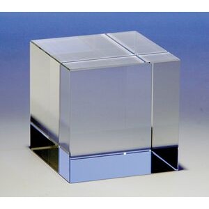 Crystal Cube Paperweight (4")