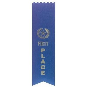 FIRST PLACE Ribbon - Pinked top - Blue - 2" x 8" long