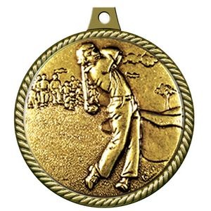 Stock Medal w/ Rope Border (Golf Male) 2 1/4"