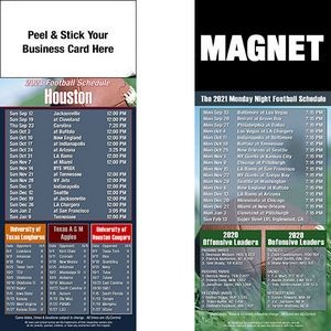 Houston Pro Football Schedule Peel & Stick Magnet (3 1/2"x8 1/2")