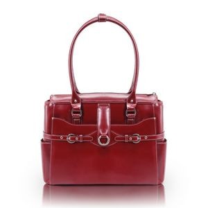 WILLOW SPRINGS | 15" Red Leather Laptop Briefcase | McKleinUSA