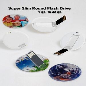 Super Slim Round Flash Drive - 64 GB Memory
