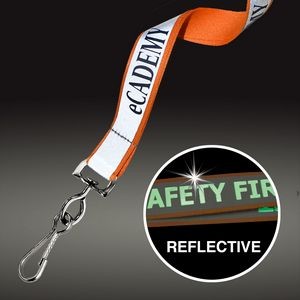 3/4" Safety Reflective Custom Silkscreen Lanyards