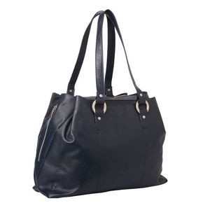 Three Compartment Leather Tote Bag